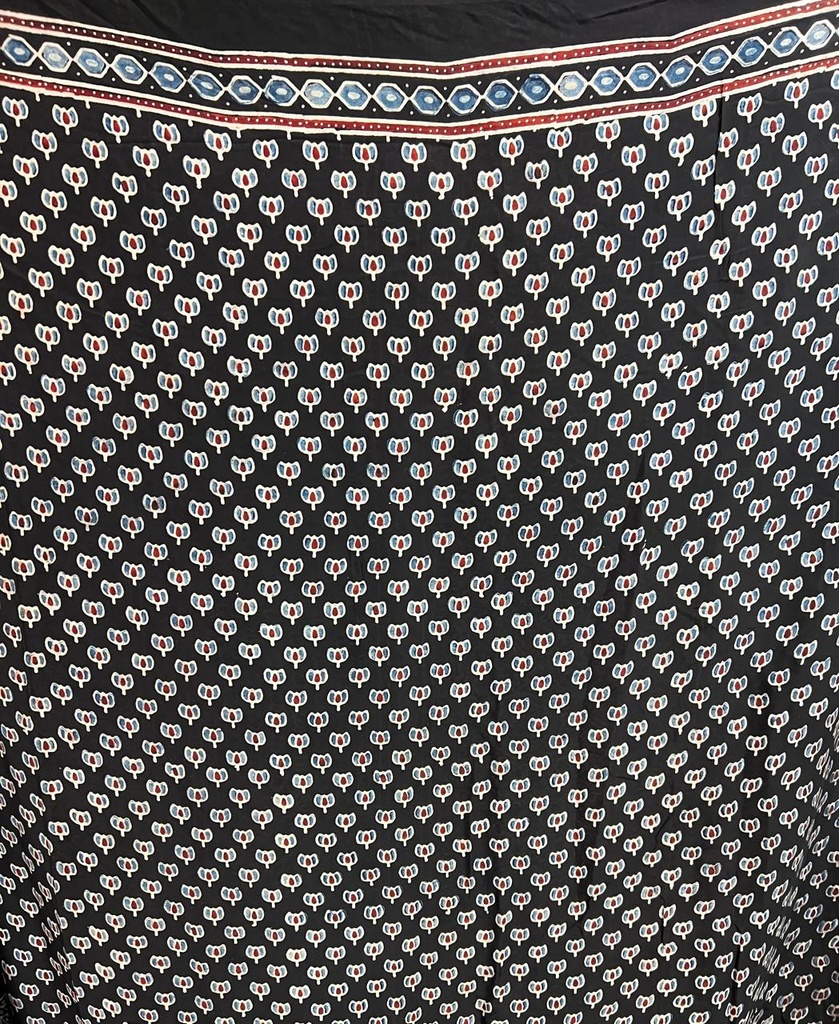 Ajrakh Modal Silk Mirror Saree 5036