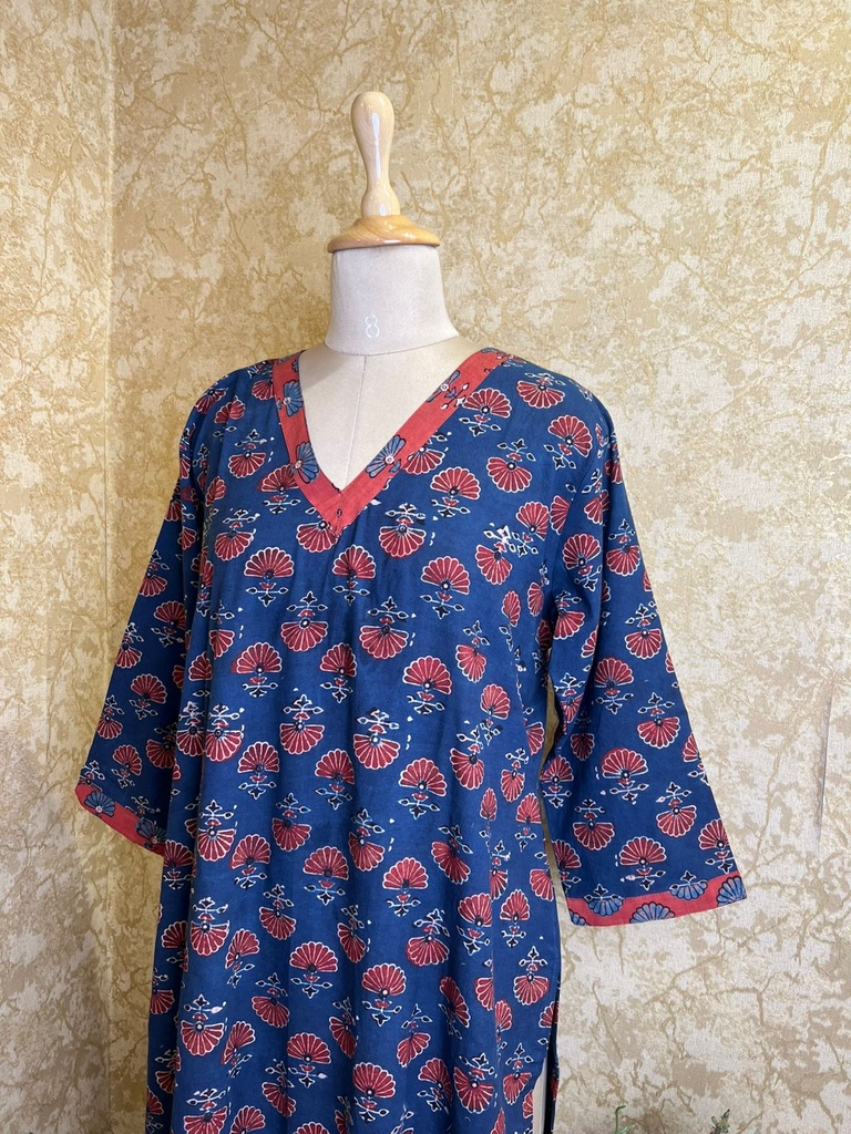 Ajrakh Cotton Kurtis 5055