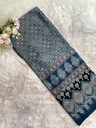 Ajrakh Handblock Printed Mashru Silk Fabric 4215