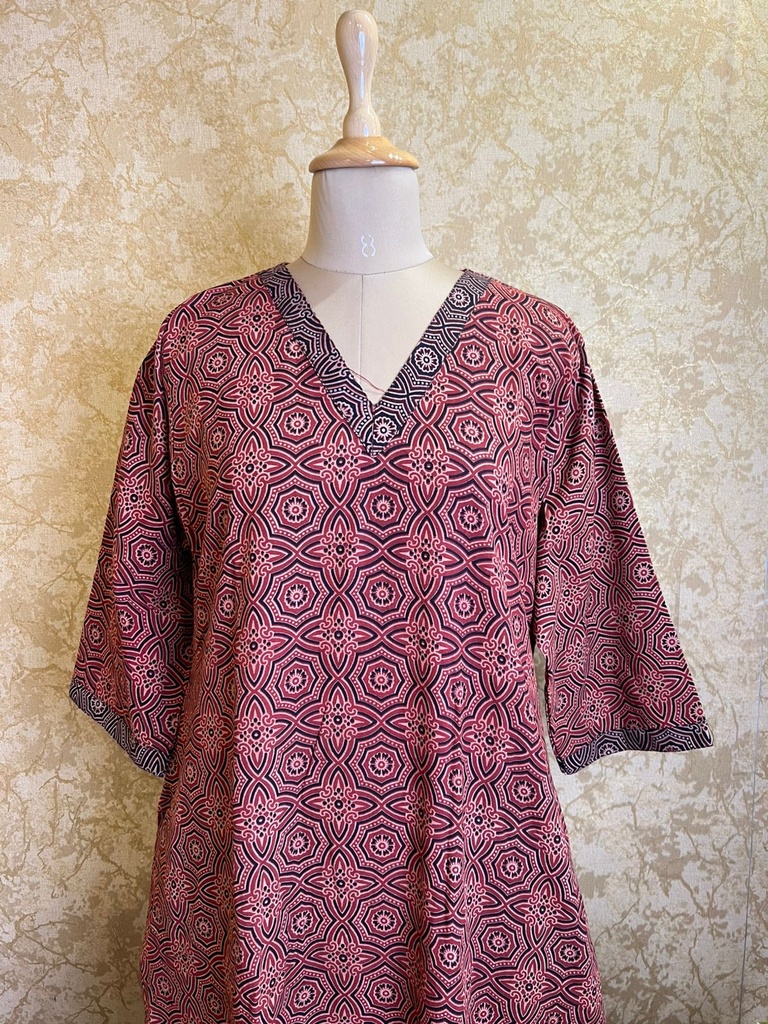 Ajrakh Cotton Aline Kurtis 5055