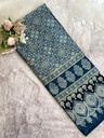Ajrakh Handblock Printed Mashru Silk Fabric 4215