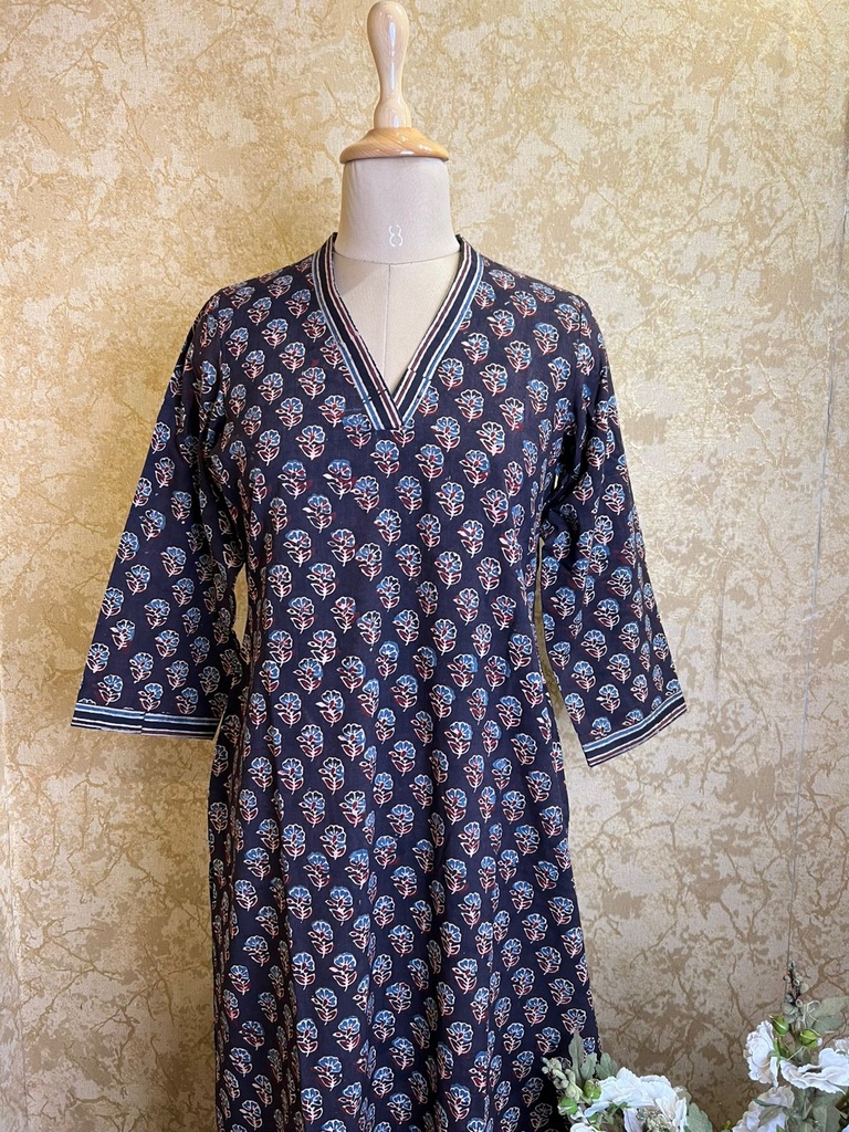 Ajrakh Cotton Aline Kurtis 5055