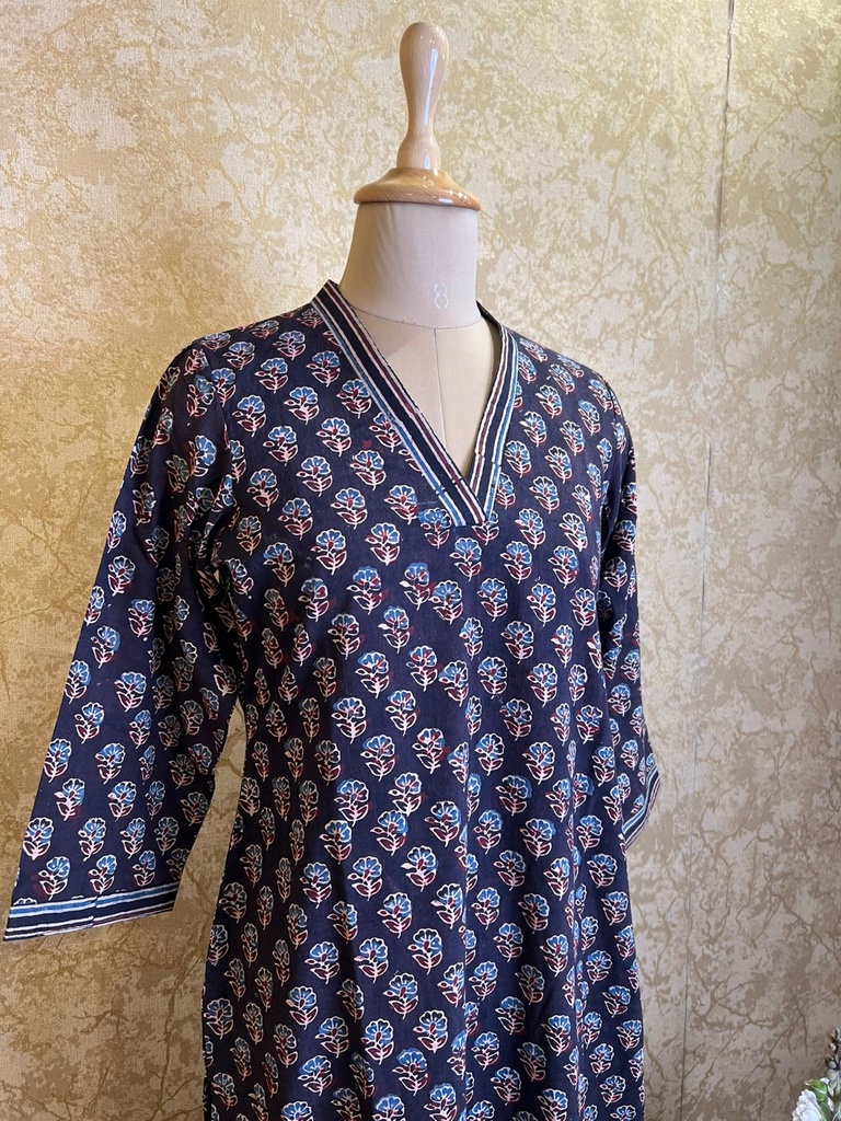 Ajrakh Cotton Aline Kurtis 5055
