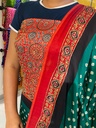 Ajrakh Bandhani Silk Top and Dupatta Set 5012
