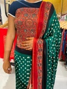 Ajrakh Bandhani Silk Top and Dupatta Set 5012