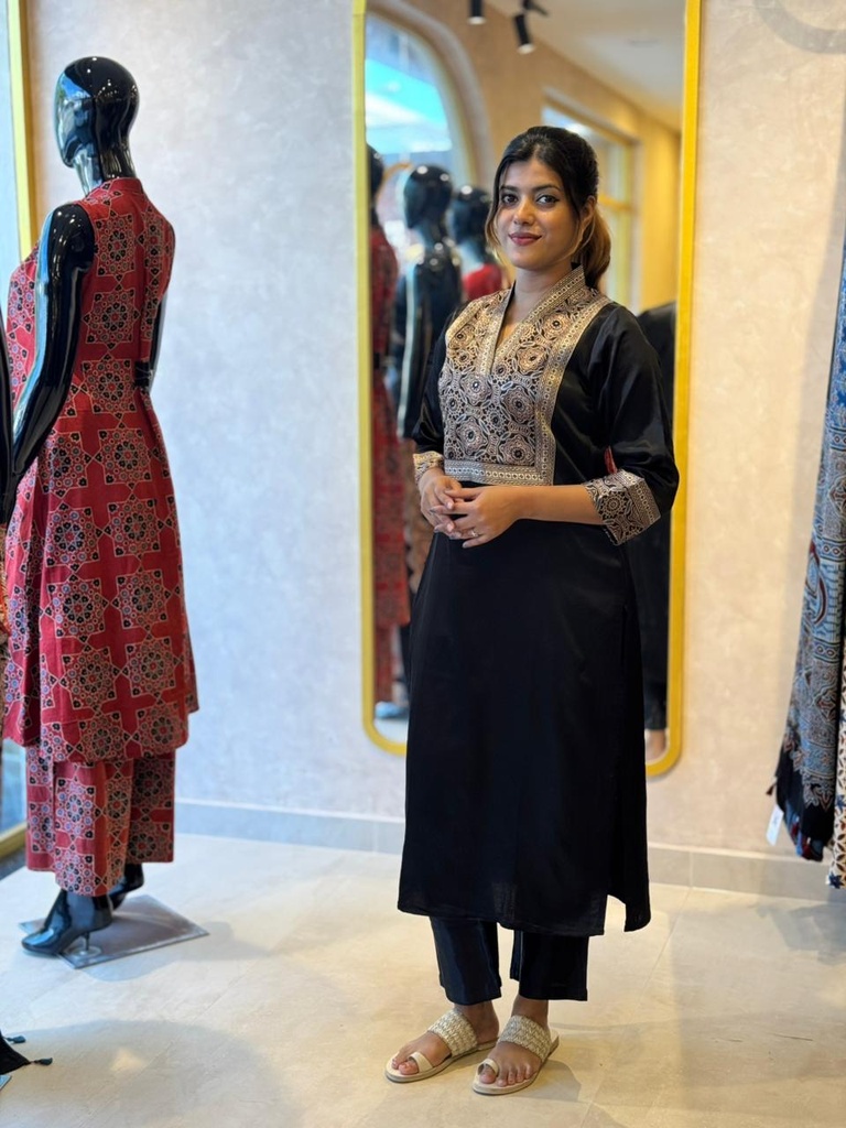 Ajrakh Mashru Silk Coord Set 