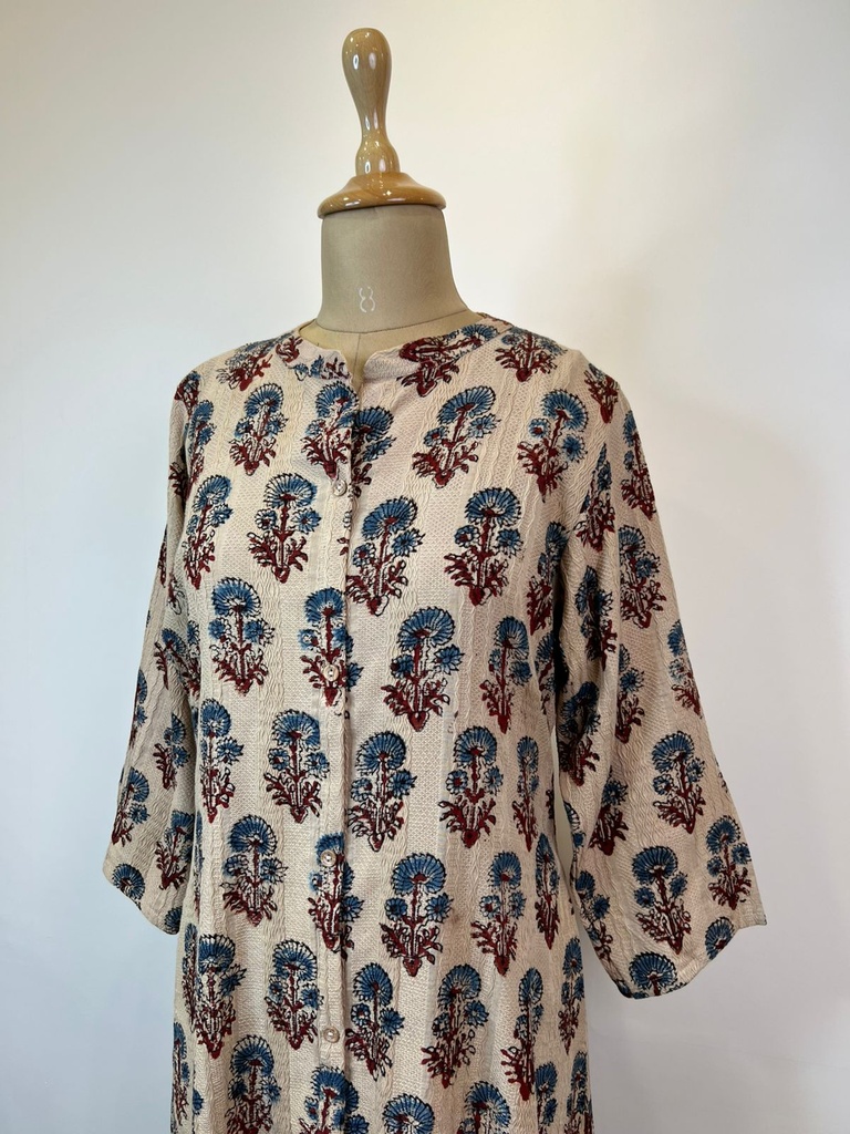Ajrakh Handloom Cotton Kurti 5055