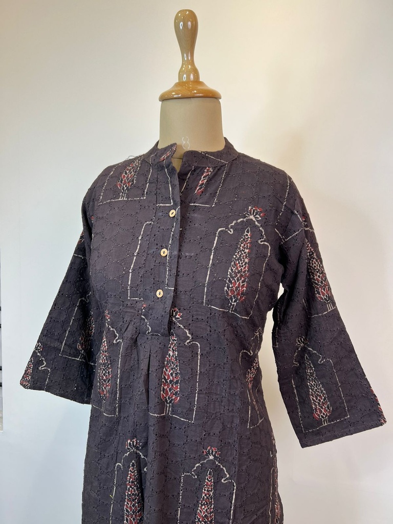 Ajrakh Hakoba Cotton Kurti 5054