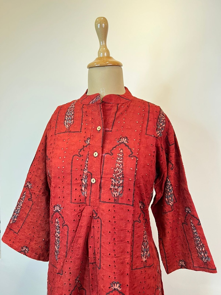 Ajrakh Hakoba Cotton Kurti 5054