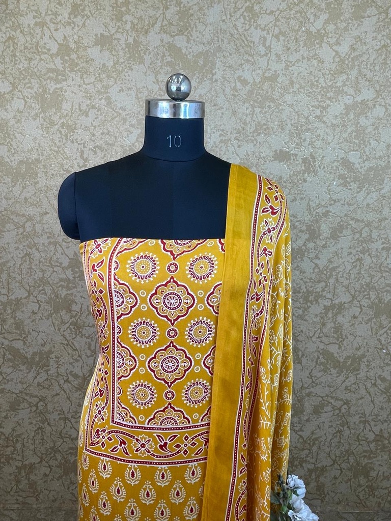 Ajrakh Modal Silk Suit Set 4245