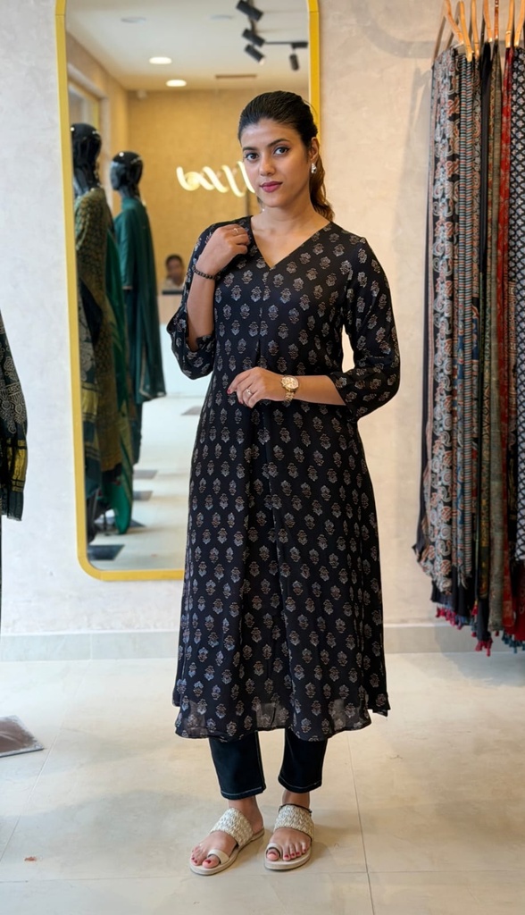 Ajrakh Modal Aline Kurti 5053
