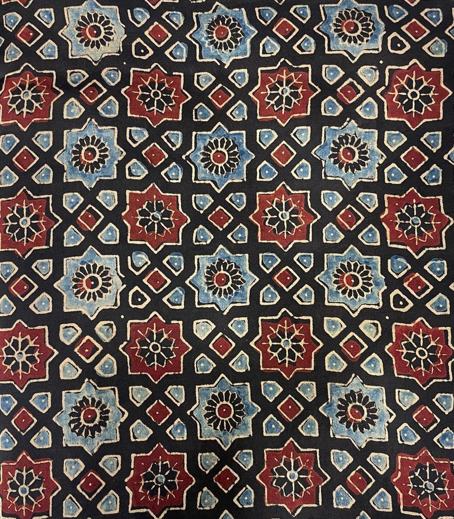 Ajrakh Handblock printed Modal Silk fabric 5019 
