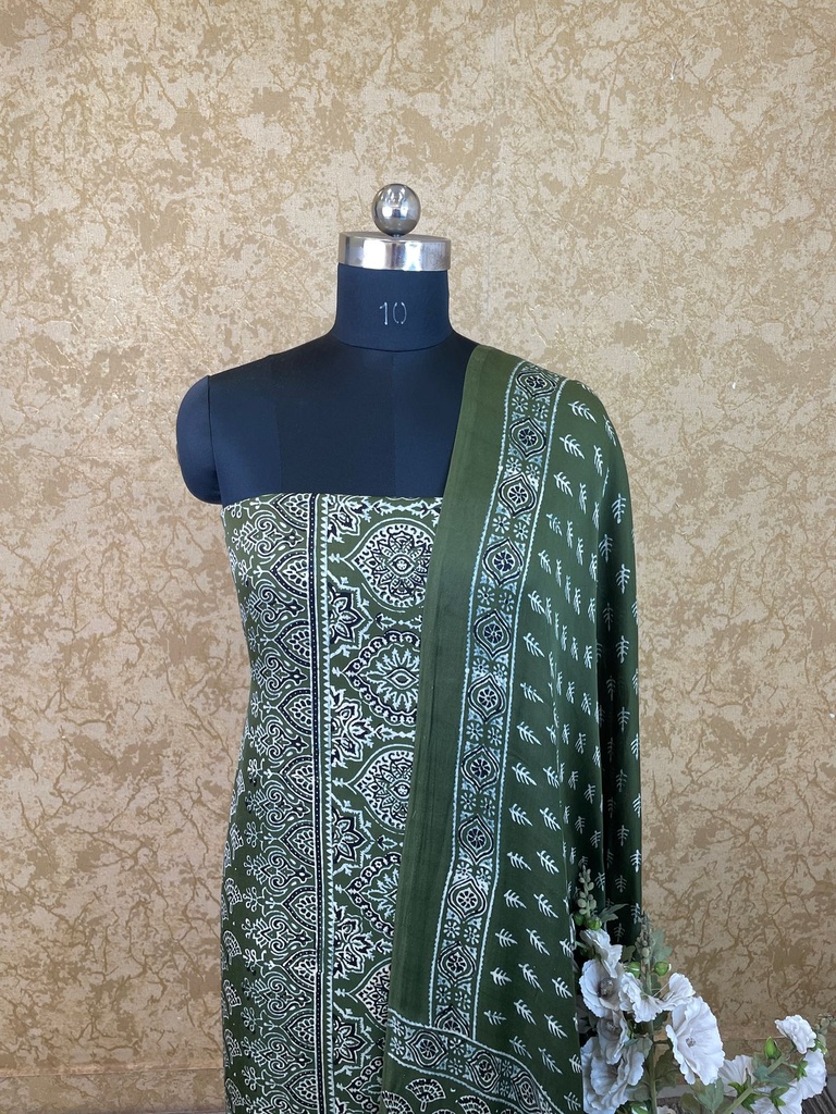 Ajrakh Modal Silk Suit Set 4245