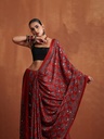 Ajrakh Modal Silk Mirror Saree 5036