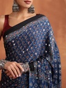 Ajrakh Mirror Saree 5036