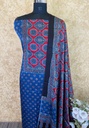 Ajrakh Modal Silk Top and Dupatta Set 5048