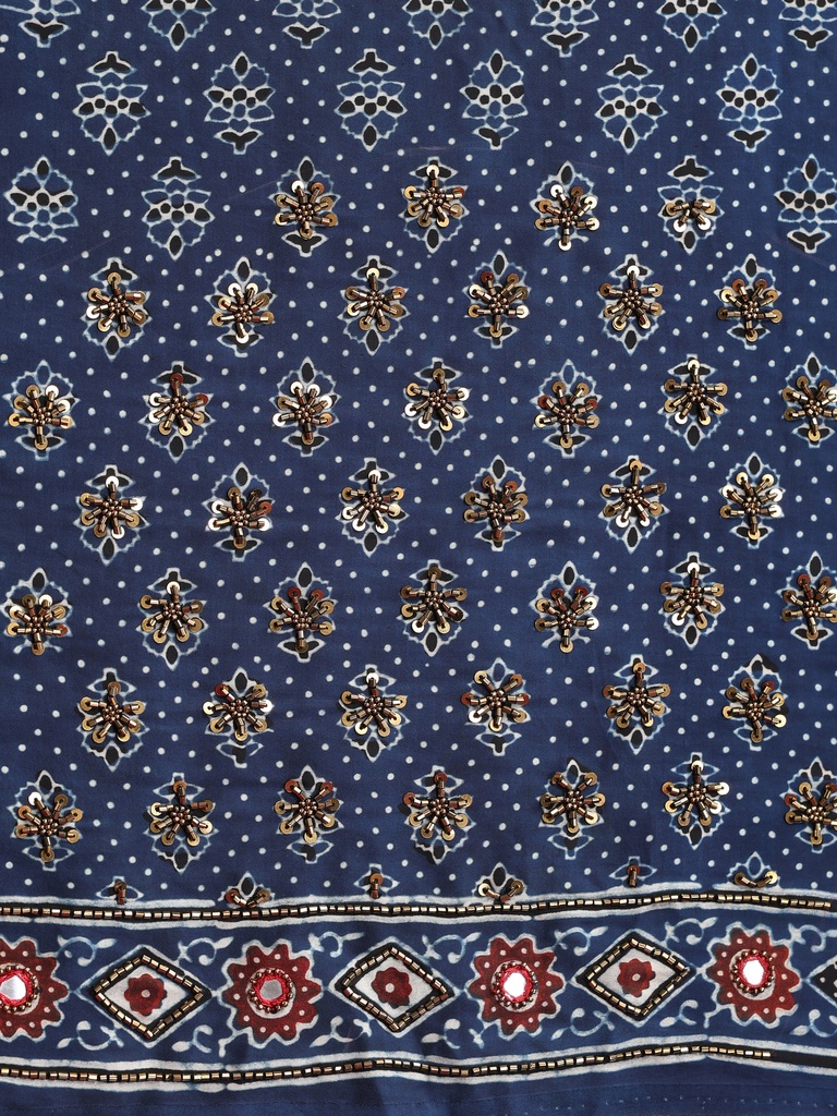 Designer Ajrakh Modal Saree 5036