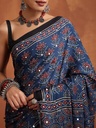 Ajrakh Modal Silk Mirror Saree 5036
