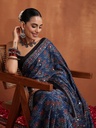 Ajrakh Modal Silk Mirror Saree 5036