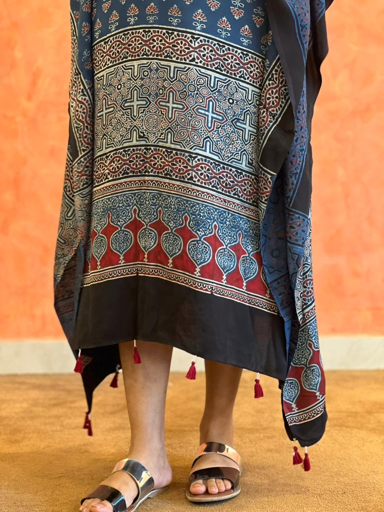 Ajrakh Silk Kaftan 4801