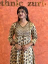 Ajrakh Handwork Anarkali Kurti 5028 Ivory