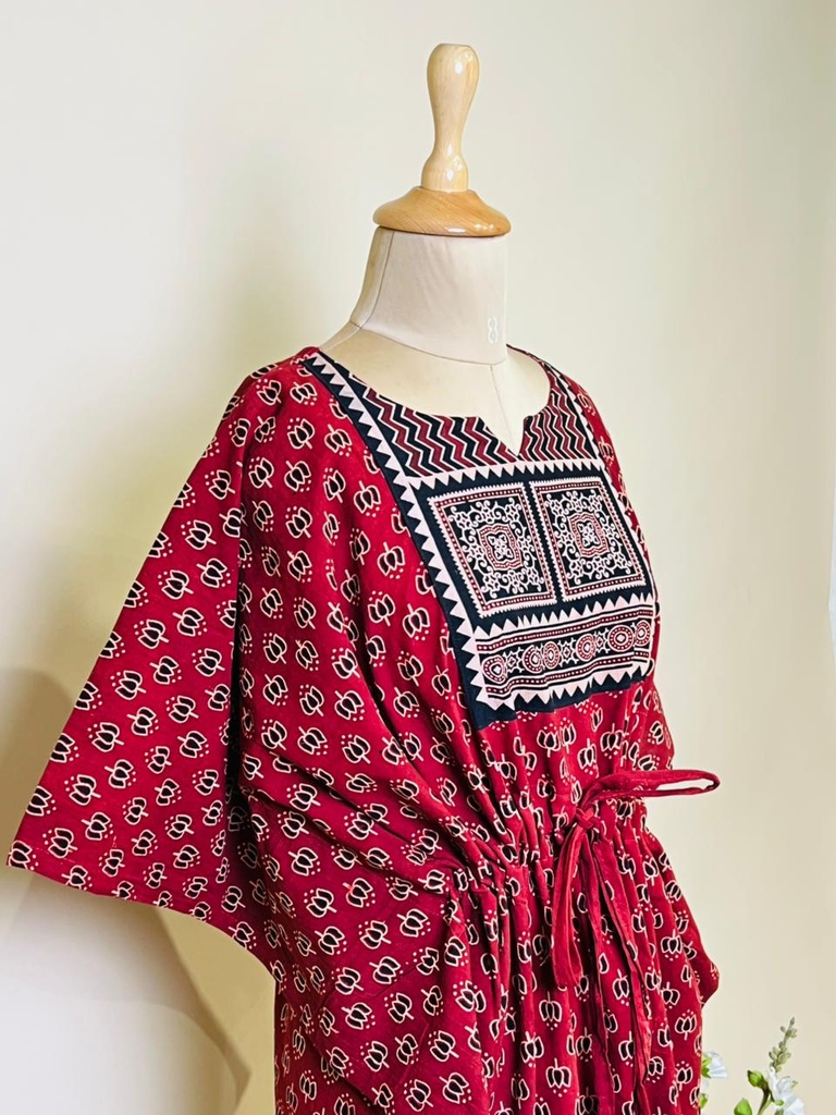 Ajrakh Cotton Kaftans 4802 Red 1