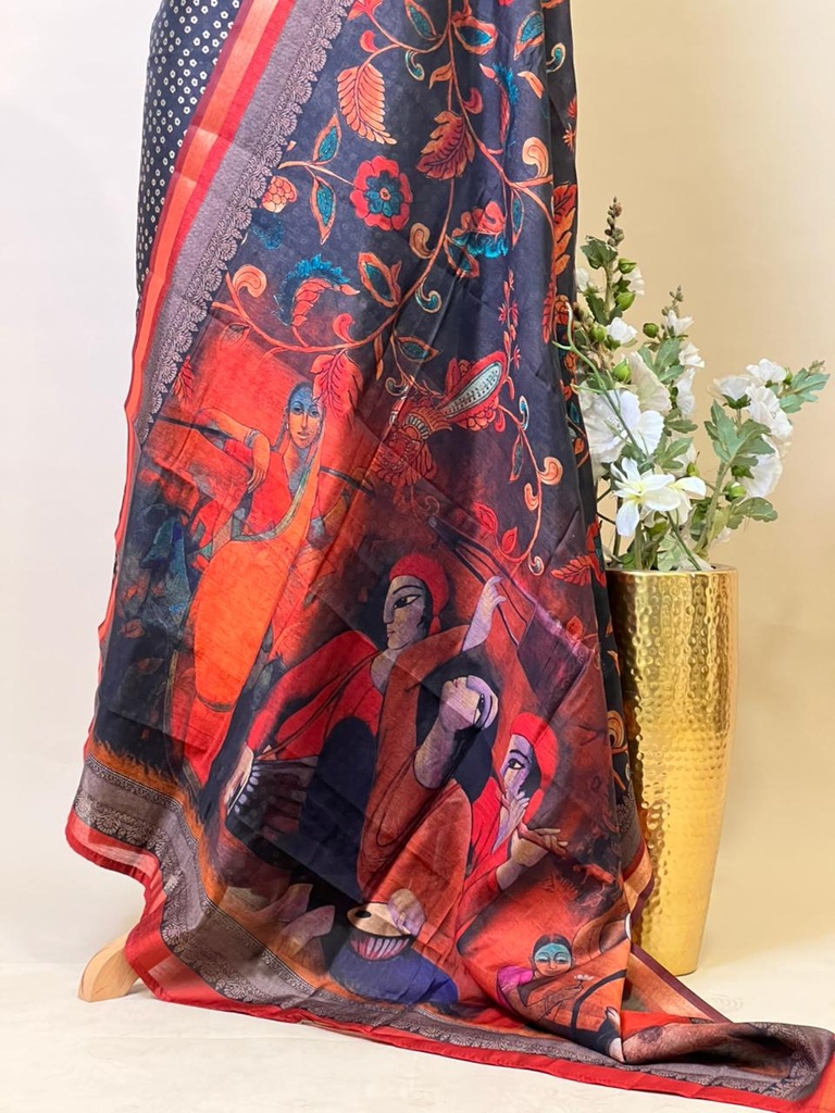 Maheshwari Silk Suits 5025 Black