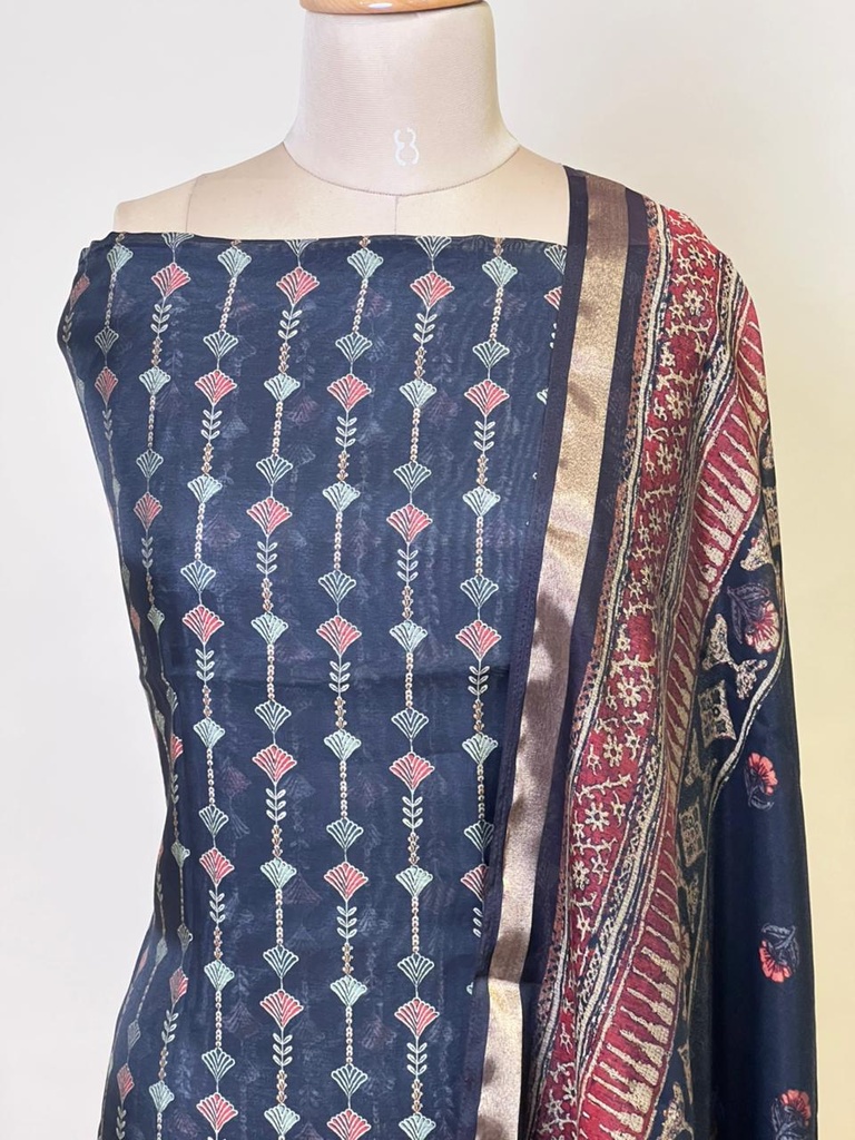 Maheshwari Silk Suits 5025 Black Red