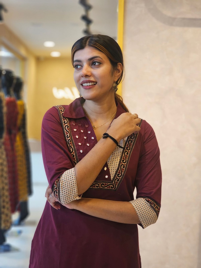 Cotton Kurti Sets 5043 Maroon 2