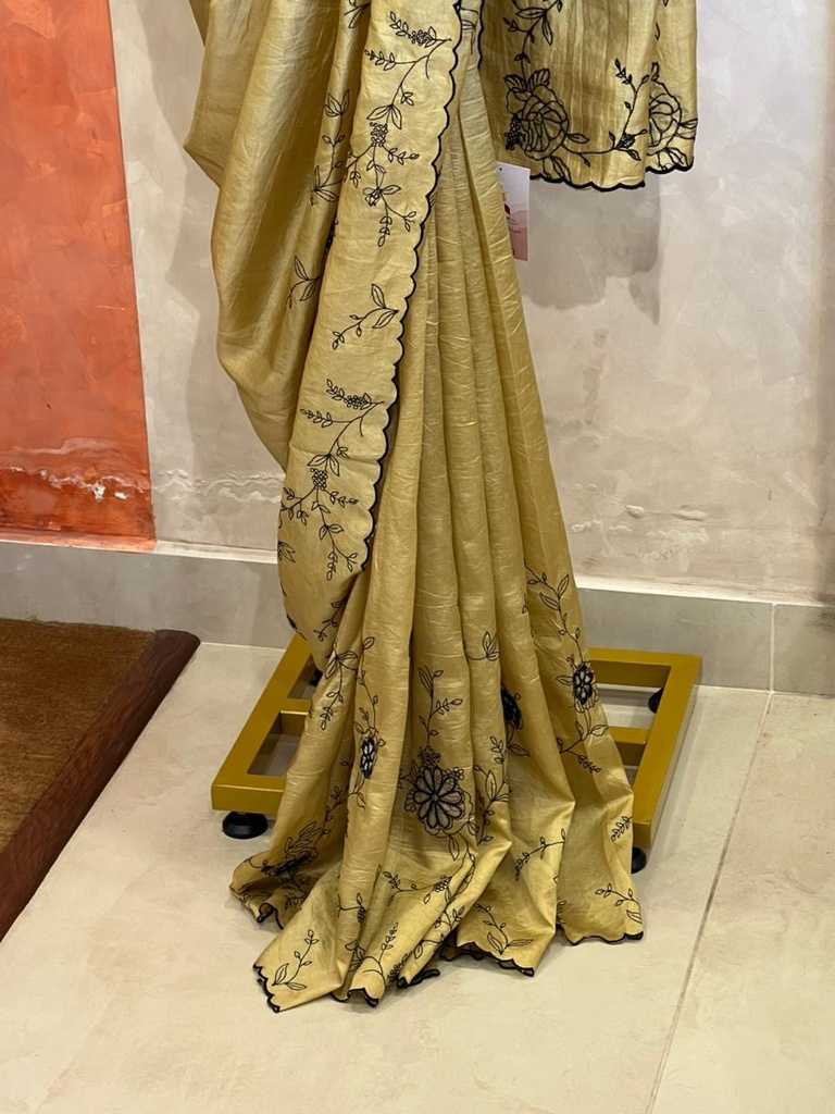 Soft Chanderi Embroidered Saree 5018