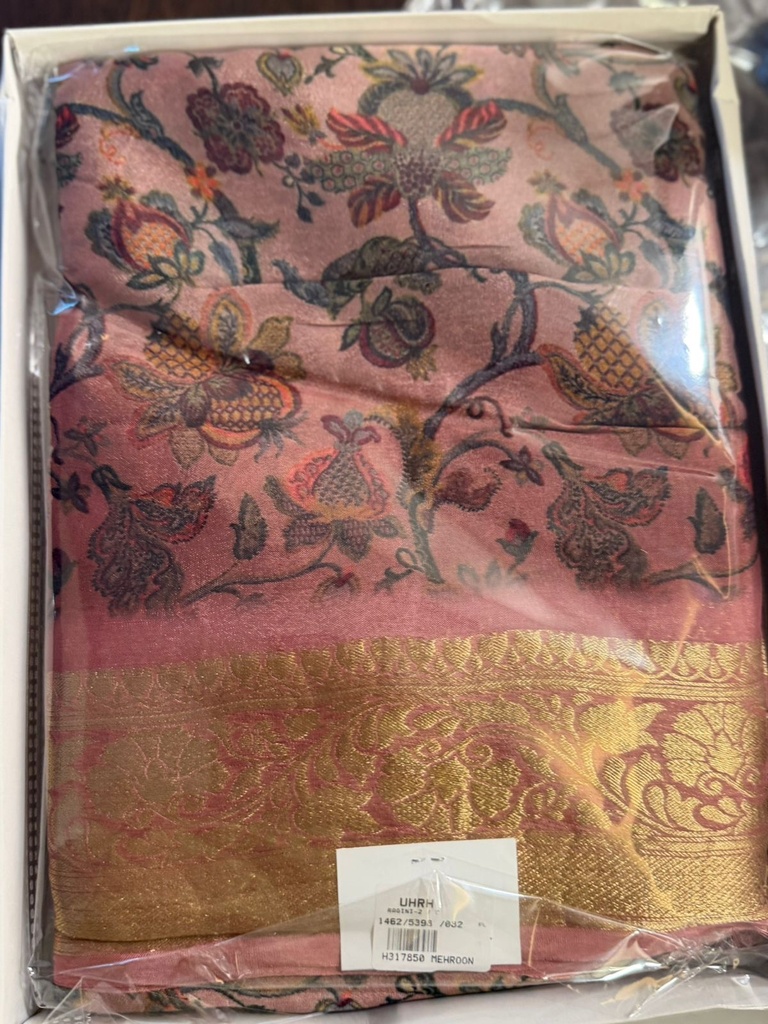 Digital Printed Chiffon Sarees 5018 Pink