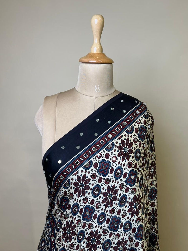 Ajrakh Mirrror Dupatta  5035