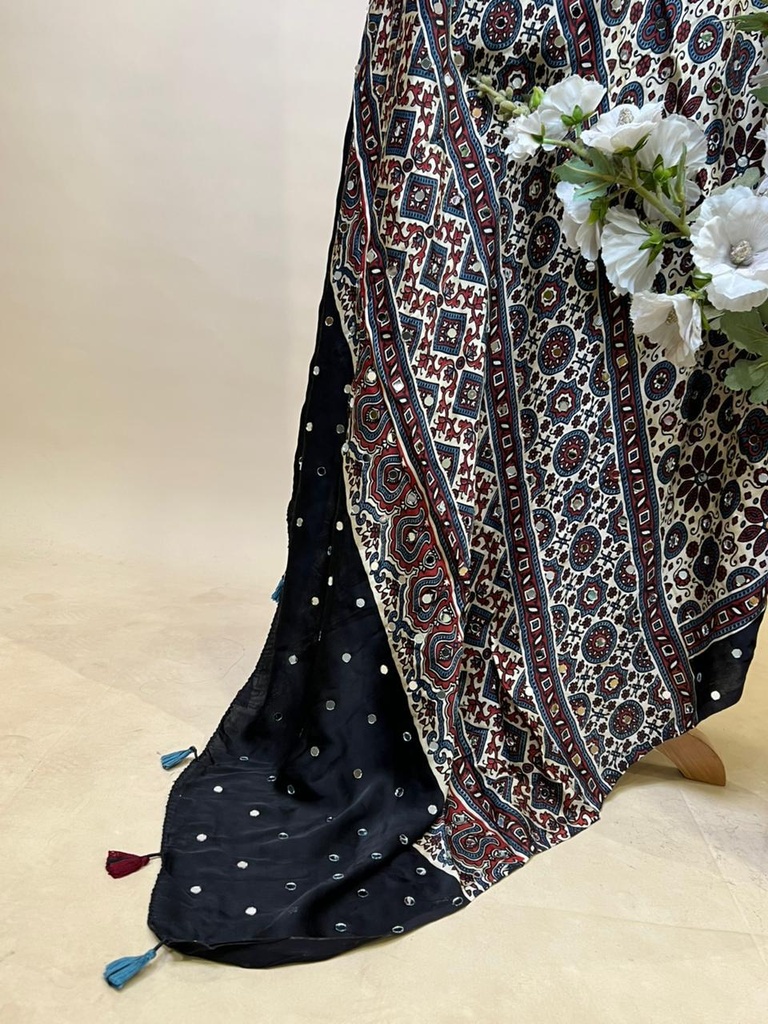 Ajrakh Mirrror Dupatta  5035