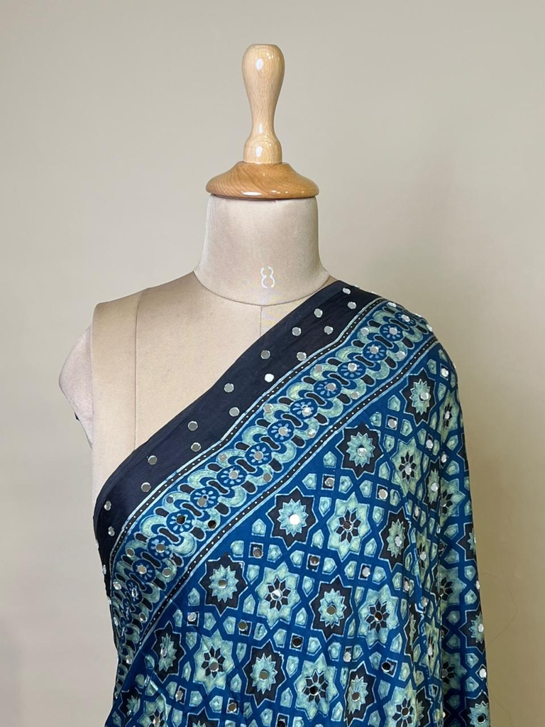 Ajrakh Mirrror Dupatta  5035