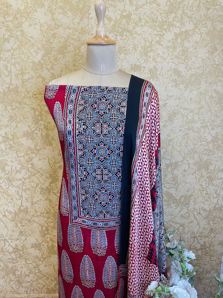 Ajrakh Modal Silk Suit 5012 