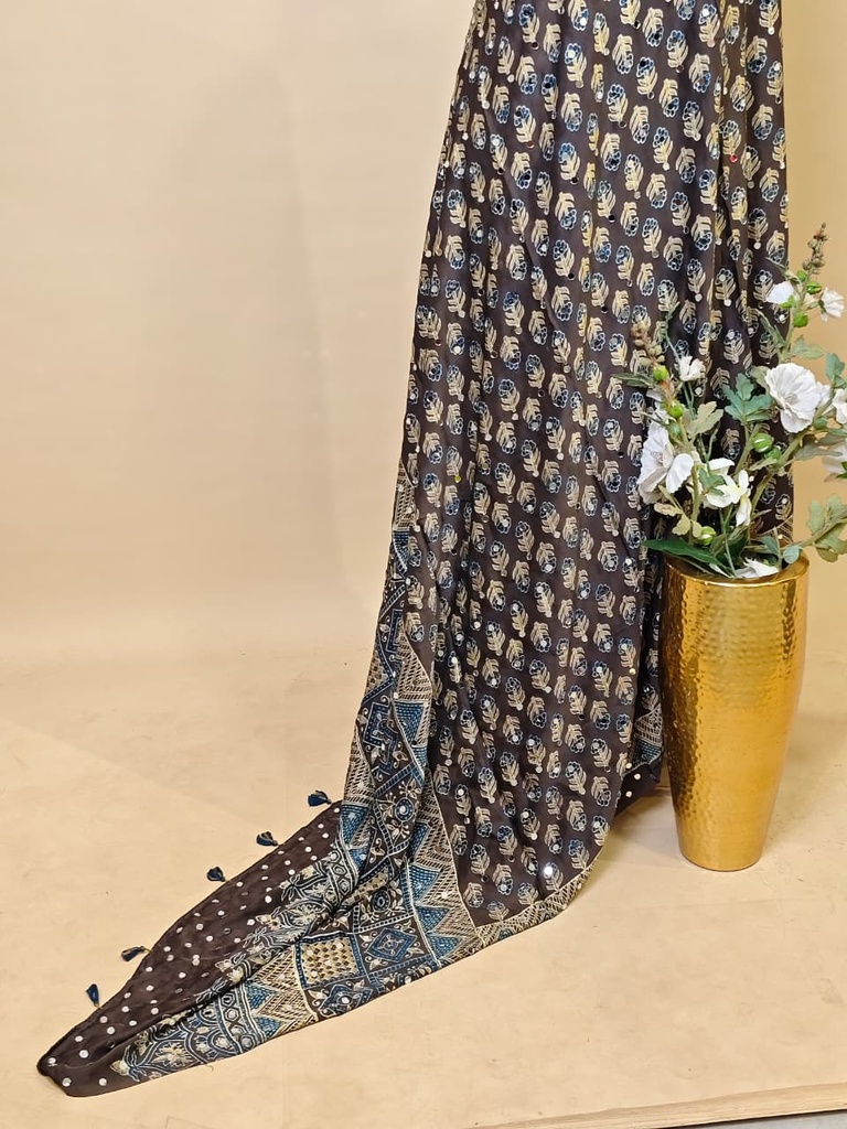  Ajrakh Mirrror Dupatta 5035