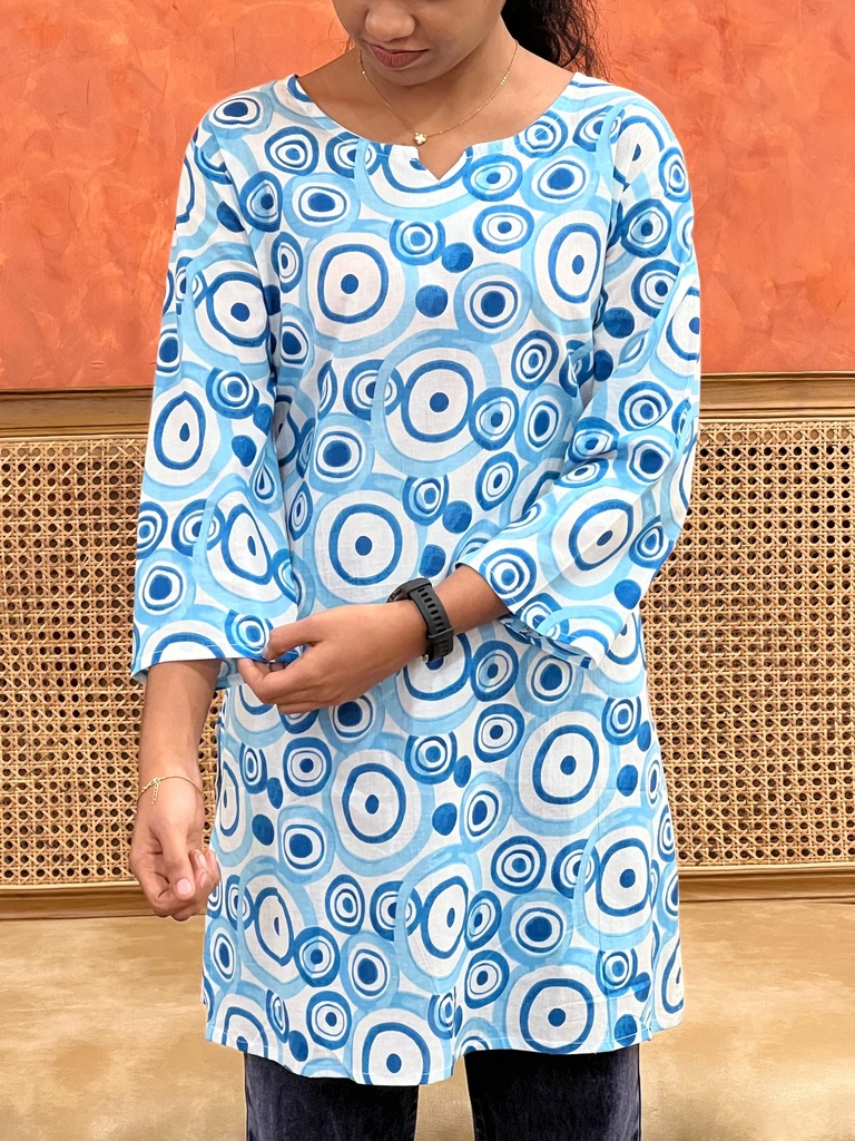 Short Cotton Kurtis 5056 Blue