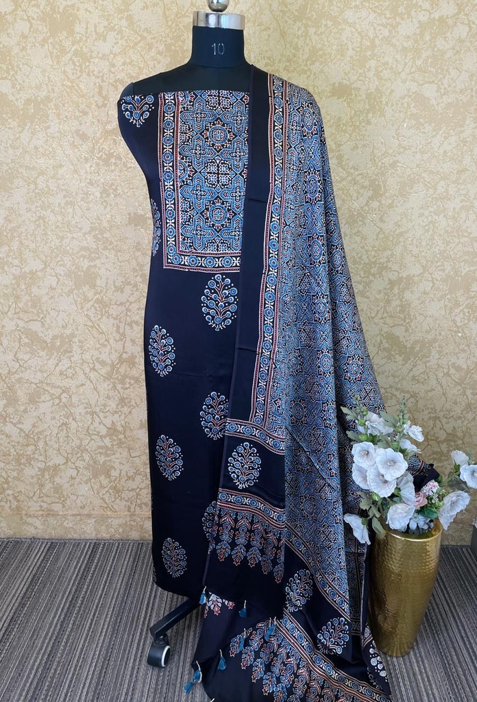 Ajrakh Modal Silk Suit 5012