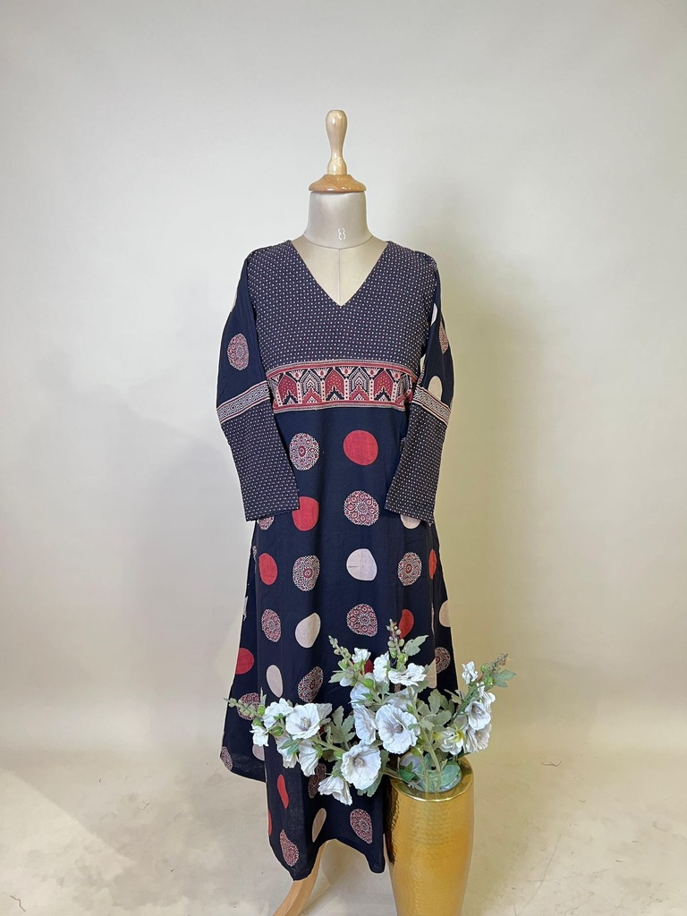 Ajrakh Cotton Kurti 5054