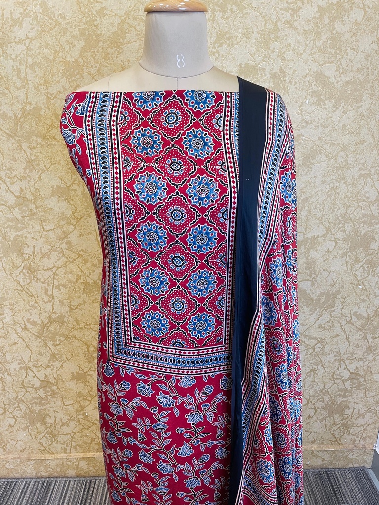 Ajrakh Modal Silk Suit 5012