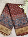 Ajrakh Dola Silk Sarees 5018  