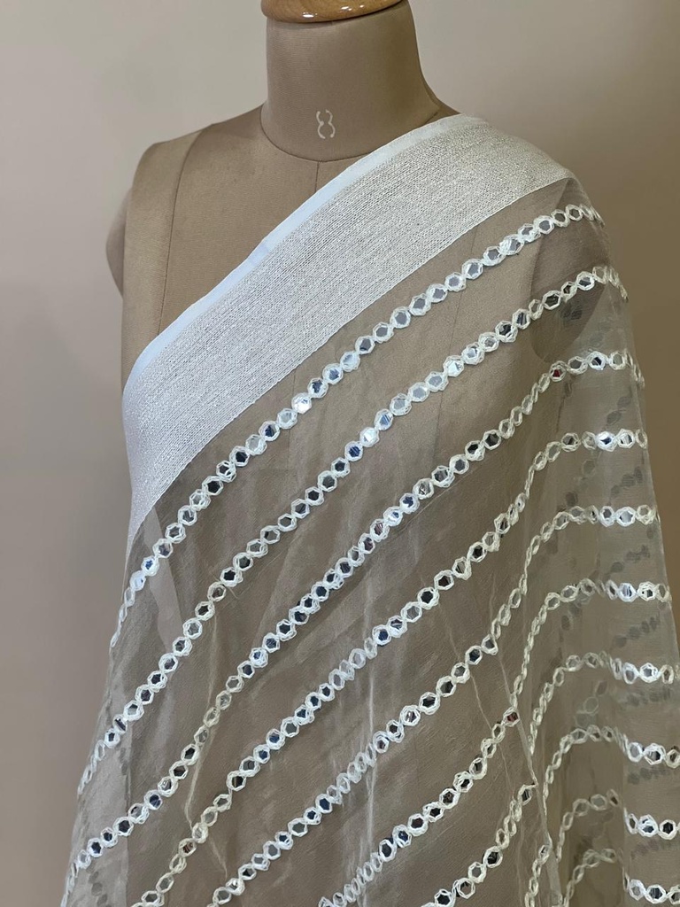 Organza Mirror Stoles 4780 Offwhite