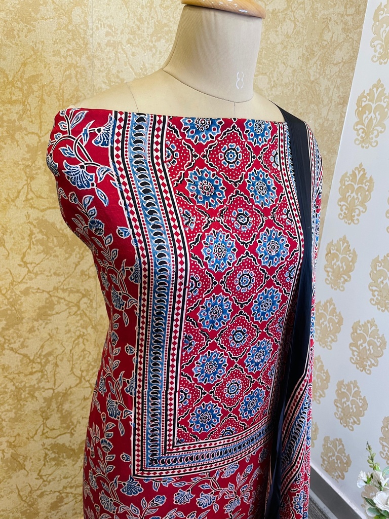 Ajrakh Modal Silk Suit 5012