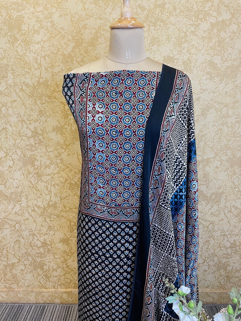 Ajrakh Modal Silk Suit 5012