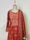 Premium Cotton Kurti Set 5609 Brick Red