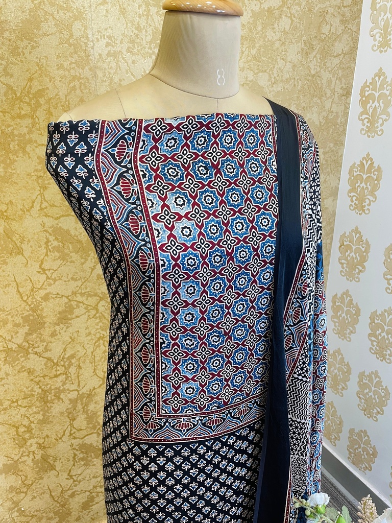 Ajrakh Modal Silk Suit 5012