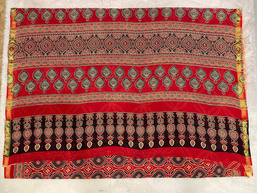 Ajrakh Cotton Sarees 5026