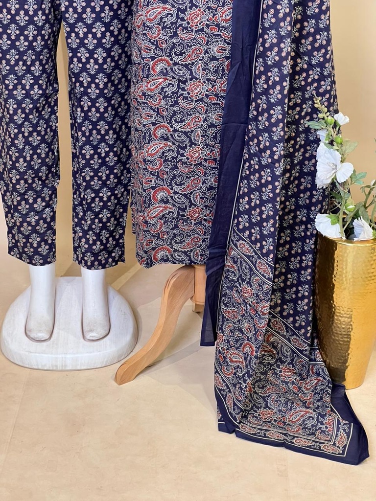 Ajrakh Cotton Kurti Sets 5043