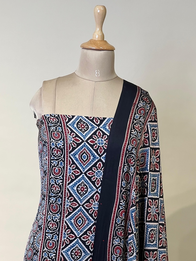 Ajrakh Modal Top Dupatta Sets 5012