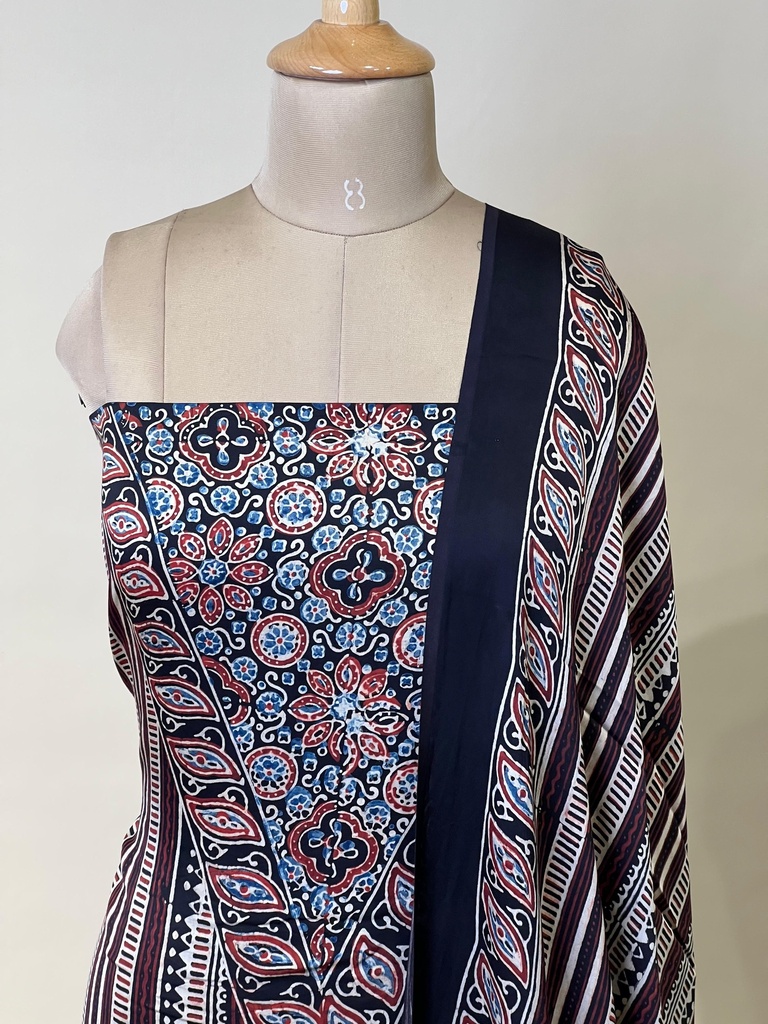 Ajrakh Modal Top Dupatta Sets 5012